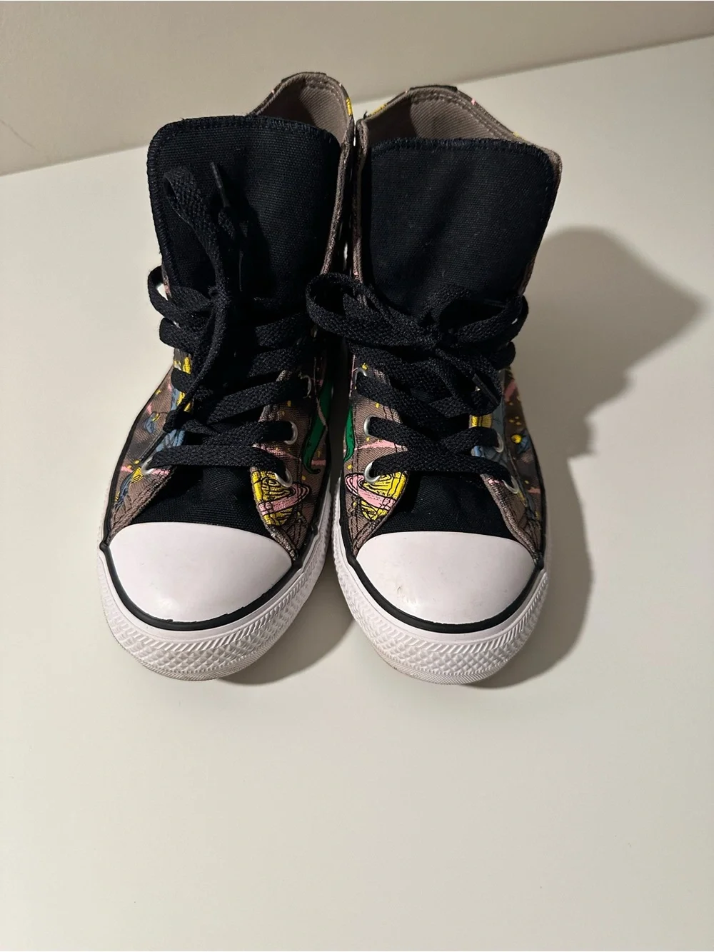 Converse Kids' High-Top Sneakers Green Dino Graphic with Black Accents